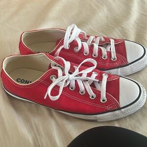 Red converse shoes
